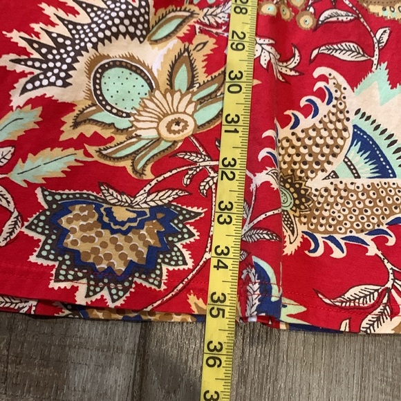 Bohemian Red Paisley Maxi Skirt Measures 16 Flat Sz (12) Missing Size Tag - Picture 4 of 8